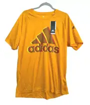 Adidas Climalite Base Logo Tee Orange Short Sleeve Mens Size XL NWT