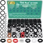 32 Size 705 Pcs Plumbing Washers and O-Ring Kit 2-In-1 Rubber Gasket Assortment