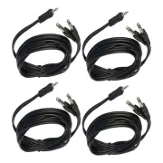 4-Pack 8ft 3.5mm Male PA Audio Cables Stereo to Dual 1/4" 6.3mm Male Mono Cable