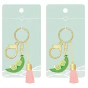 2x Urban Products Peas In A Pod Decorative Keyring/Keychain Accessory Green 12cm