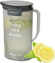 Fridge Door Water Jugs - 10.04inch Glass Pitcher with Press Open Lid | 2l Beverage Dispenser | Large Capacity Drink Container | Leakproof Water Pitcher for Cold and Hot Beverage