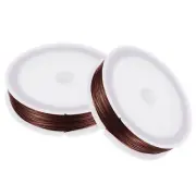 2Rolls 131ft Flexible Paddle Florist Wire 0.5mm Metal Beading Wire Brown