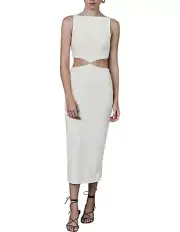 BNWT BEC & BRIDGE IVORY SCOUT CUT OUT MIDI DRESS - SIZE 10 AU/6 US (RRP $240)