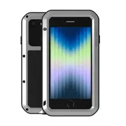 For iPhone SE 2022 / SE 2020 / 8 / 7 LOVE MEI Metal Shockproof Life Waterproof Dustproof Protective Phone Case with Glass