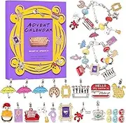 Friends Jewellery Advent Calendars 2024, Charm Bracelet Christmas Advent Calendars With 2 Bracelets & 22 Accessories, 24 Days Countdown Calendars For Teenage Girls Women Fans Enjoy DIYs