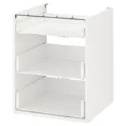 ENHET base cb w 3 drawers, white, 60x60x75 cm