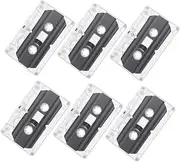 HOMSFOU Cassettes Tapes 6 Pcs 30-Minute Blank Audio Cassettes Tapes Individual Clear Cassette Tape Case Recordable DIY Empty Tape for Teaching Lectures Everyday Recording