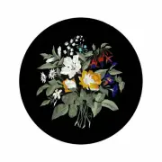 12" black round Marble Coffee side Table Top malachite Inlay Work Kitchen Table