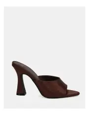 [Novo Shoes] Zabrina Heeled Mules in Chocolate