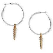 NWTag Brighton SHELLS Around the World CHARM HOOP Lever Back Earrings MSRP $98