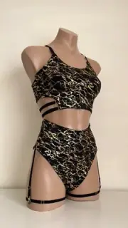 Schminke ⚜️ Pole dance set pole-wear marble gold black baby evil's top bottoms