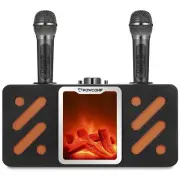 Karaoke Machine with Two Wireless Microphones, Portable Bluetooth Singing Spe...
