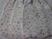 Pack of 3 Bibs Blue Flowers White Cotton Front Towelling Back Handmade Bluebell