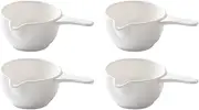 2pcs Dish Dips Saucers Pitcher BBQ with Creme Spoons Home Pitcher, Coffee Dishes Small Side Portion Tea Gravy Bag Vinegar Salsa White Grip Porcelain Jam-Pot Tableware Holder (Color : Whitex2pcs, Siz