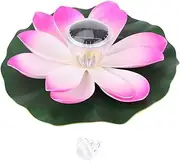 Solar Power Energy Floating Lotus Flower,Solar Pond Pool Lights,LED Color Changing Lotus Flower Waterproof Floating Lamp for Pool Pond Garden Night Light (Roseate)