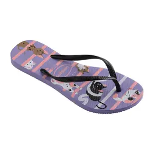 【havaianas 哈瓦仕】拖鞋 童鞋 兒童 夾腳拖 貓咪 巴西 Kids Slim Pets 紫色 4132567-9053K(哈瓦士)