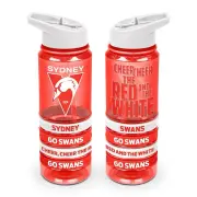 AFL Tritan Drink Water Bottle 650ml - Sydney Swans - 4 Wrist Bands- Straw