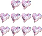 uxcell 10 Pcs 3D Heart AB Purple Nail Rhinestones 12x13mm K9 Glass Crystal Rhinestones Pointed Back Crooked Heart Gems for Nail Charm Art DIY Craft