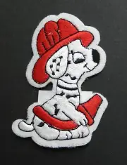 FIRE FIGHTER FIRE DOG DEPT DEPARTMENT EMBROIDERED PATCH 3 INCHES