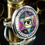 Seeing Eye Occult Ouija Board Gothic Handmade Silver Ring