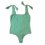 Cupshe Mint Dream Bowknot Straps Cheeky Backless Bodysuit NWT Size XL