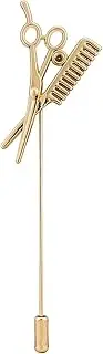 [A N KINGPiiN] Scissor and Comb Barber's Lapel Pin, Brooch Suit Stud, Shirt Studs Men's Accessories, metal, No Gemstone