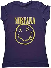 [Rock Off officially licensed products] Nirvana Yellow Grunge Face Skinny Fit T Shirt