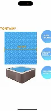 7x7 FT Square Blue Quadruple Bubble Solar Pool/Spa/Hot Tub Cover 16mil