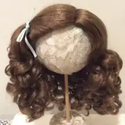 13” Light Brown Synthetic Mohair Wig with Hand Tied Side Part