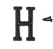 3 inch Vintage Decorative Cast Iron Metal Alphabet Letters Wall Sign Hanging Address Name Sign Letter H