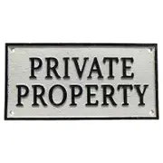 Cast Iron Private Property Sign 28cm