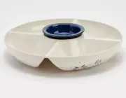 Temp-tations Electric Chip & Dip Server with Warmer - Blue/White Old World *NEW*