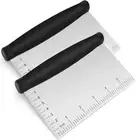 2 Pack Stainless Steel Scraper/Chopper Multi-Purpose with Contoured Grip