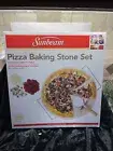 Sunbeam 12.5” Pizza Baking Stone Cutter Wheel Metal Rack Handle 3 Pc New