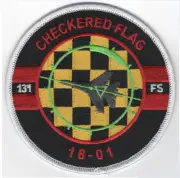4" AIR FORCE 131FS CHECKERED FLAG 18-01 EMBROIDERED PATCH