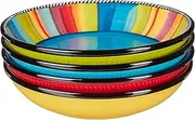 Certified International Sierra 9" Soup/Pasta Bowl, Set of 4 Assorted Designs, Multicolor