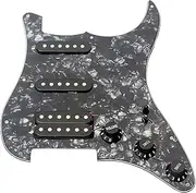 zolyet 3-ply SSH Loaded Prewired Humbucker Pickguard Pickups Set for St ST Electric Guitar Black Pearl Black