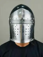 Barbuta Visor Helmet ~ Medieval Knight Armor | 18g Mild Steel |