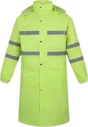 [KEOYA] Men Rain Waterproof Long Jacket Reflective Safety High Vis Raincoat with Hood