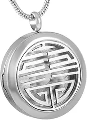 TNBKDSE Stainless Steel Carving Aromatherapy Essential Oil Diffuser Perfume Necklace Hollow Locket Pendant
