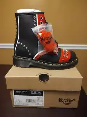 Dr. Martens 1460 Stud Hero Backhand Vintage Boots Black & Red Men’s 4 Women's 5