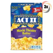 3x Packs Act II Movie Theater Butter Microwave Popcorn | 3 Bags Each ACT 2