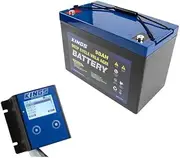Adventure Kings 98AH AGM Deep Cycle Battery + 12V Battery Monitor Easy Install