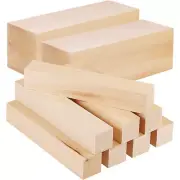 10 Pcs Basswood Wood Blocks Unfinished for Whittling and Sculpting