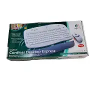 Logitech Keyboard & Mouse Cordless Desktop Express Wireless Y2k Typing Gaming