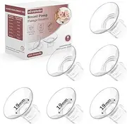 Flange Inserts 19mm for 24mm Flanges/Shields of Pumps, Softer Silicone Flange Insert Compatible with Momcozy/Spectra/eufy/Medela/TSRETE Breastpump, Replacement Pump Parts Flanges Sizing Kit, 6PCS-19mm
