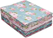 14pcs Fat Quarters Bundles - Precut 18x22 inch Cotton Quilting Fabric - Vintage Floral Patterns Cloth Packs - Quarter Yard Material for Sewing, Quilting, Patchwork, and DIY Crafts - Retro Floral