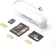 [Apple MFi Certified] SD Card Reader for iPhone,Lightning Memory SD Card Reader Adapter High-Speed XD Picture Card Camera Adapter for iPhone 14/13/12/11/XS/XR/X/8/7/6/5 Supports SD/TF/XD 128G 256G