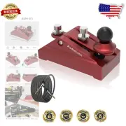 Solid CNC Machined CW Morse Key with Ergonomic Design for Amateurs - Red-09