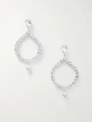 [Magda Butrym] Magda Butrym - Silver-tone, Crystal And Pearl Earrings - One size One size Silver